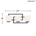 thumbnail image 7 of Possini Euro Design Lighting on the Square Modern Wall Light Matte Black Hardwire 21" 3-Light Fixture Opal Glass Shade for Bedroom Bathroom Vanity, 7 of 7