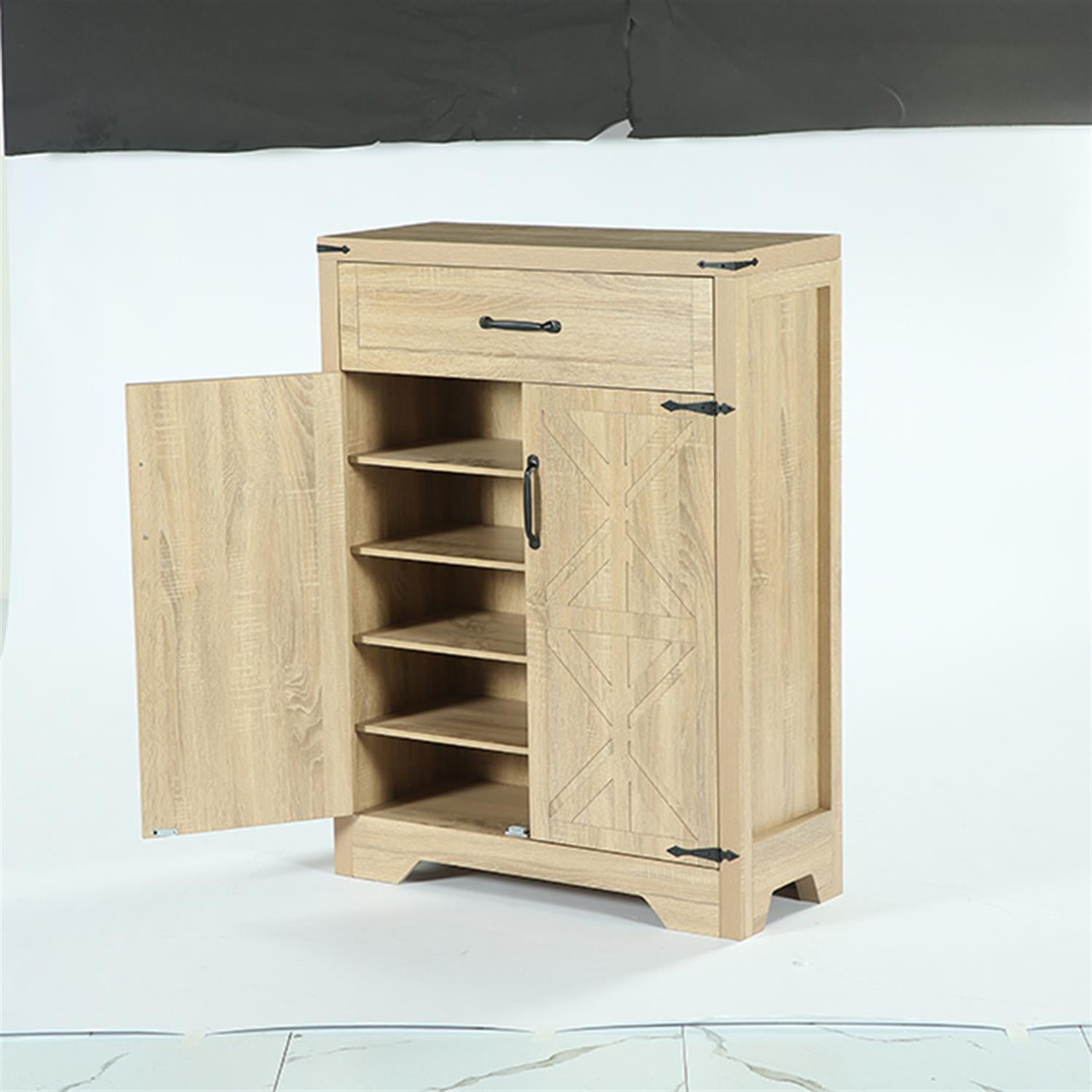 Demi Bonn 5-Tier Shoe Cabinet, Farmhouse Shoe Racks Entryway Storage Organizer for Home Living Room, Bedroom, Brown