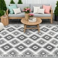 thumbnail image 6 of MeyJey 9'x12' Outdoor Rug, Patio Rug Waterproof RV Outdoor Rug Camping Rugs Reversible Plastic Mat for Camping, Balcony Apartment, Patio, Porch, Picnic, Beach, Gray, 6 of 10