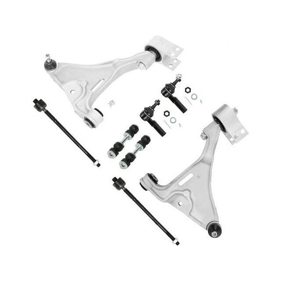 Front Control Arm Kit with Ball Joints and Tie Rods - Compatible with 2006 - 2011 Cadillac DTS 2007 2008 2009 2010