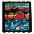 thumbnail image 3 of Ambesonne Aloha Shower Curtain, Surf Paradise Graphics Waves, 69"Wx84"L, Multicolor, 3 of 3