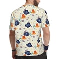 thumbnail image 2 of Wukai Flower Leaves Print Men's Short-Sleeved Mesh T-Shirt,Quick-Dry Short Sleeve Workout T-Shirt-, 2 of 8