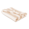 thumbnail image 2 of Mainstays by Becky G. & Alejandra Tapestry Knit Throw, Beige Stripe, 50" x 60", 2 of 8