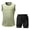 Khaki, variant on Bovxnpu Men's Clothing Set 2 Piece Outfits Tracksuit Sleeveless Crew Neck Men's Casual Button Shirt Pants Set