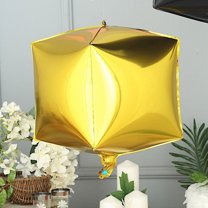 BalsaCircle 14" Gold 4D Cube Mylar Foil Plain Balloon Wedding Graduation Birthday
