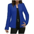 thumbnail image 2 of Tops for Women Long Sleeved Blazer Jacket Solid Color Cardigan Jacket,Women's Long Sleeve Tops Blue XL, 2 of 6