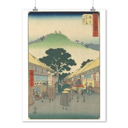 The Selling of Yam Soup - Masterpiece Classic - Artist: Utagawa Hiroshige c. 1855 (9x12 Art Print, Wall Decor Travel