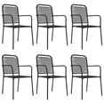 thumbnail image 2 of vidaXL 7 Piece Garden Dining Set Black Cotton Rope and Steel, 2 of 5
