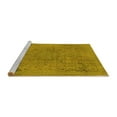 thumbnail image 2 of Ahgly Company Machine Washable Indoor Round Abstract Yellow Modern Area Rugs, 3' Round, 2 of 4