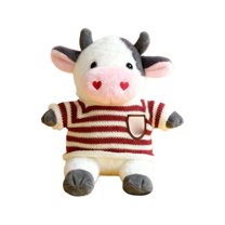 Cow Stuffed Animal Cute Throw Pillows Doll, 9" Cow Plush Gift Soft Toy for Teens, Cow Plushie Home Christmas Thanksgiving Decorations Q