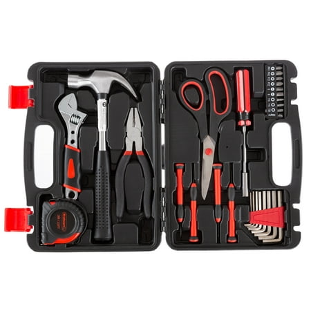 Tool Kit - 28 Heat-Treated Pieces with Carrying Case - Essential Steel Hand Tool and Basic Repair Set for Apartments, Dorm, Homeowners by
