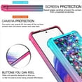 thumbnail image 2 of for Galaxy A53 Case,Samsung A53 5G Case with HD Screen Protector,Gradient Quicksand Glitter Liquid Floating Waterfall Durable Girls Cute Phone Case for Samsung Galaxy A53 5G (Pink/Teal), 2 of 14