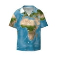 thumbnail image 3 of Goofa Earth View World Map Printed Men's Casual Short-sleeved Shirt,Lightweight Breathable Button-down,Summer Casual men's top,Versatile Fashion shirt-4X-Large, 3 of 7