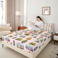 thumbnail image 3 of Erosebridal Kids Happy Camping Full Size Sheets 4-Piece,Adventure RV Car Bed Sheets For Boys Girls Teens, 3 of 5