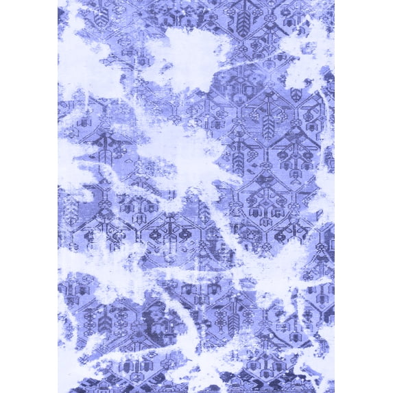 Ahgly Company Machine Washable Indoor Rectangle Abstract Blue Modern Area Rugs, 4' x 6'