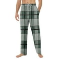 thumbnail image 2 of Men's Home Soft Pajama Pants, Plaid Print Drawstring Pocket Casual Lounge Pants for Fall, Winter and Home Comfort,Green,2XL, 2 of 8