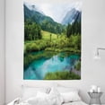 thumbnail image 1 of Landscape Tapestry, Photo of Zelenci Pond near Kranjska Gora in Slovenia Idyllic View Scenic Scenery, Wall Hanging for Bedroom Living Room Dorm Decor, 60W X 80L Inches, Green Aqua, by Ambesonne, 1 of 2