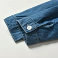 thumbnail image 3 of TOWED22 Kids Toddler Denim Jacket Shirt Jacket Plaid Long Sleeve Lapel Button up Shacket Baby Boys Girls Fall Shirt Coat Outwear(Blue,5-6 Years), 3 of 7
