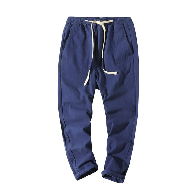 Dagugfen Sweatpants for Men Plus Size Drawstring Elastic Waist Comfy Running Athletic Cropped Pants