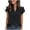 *Black, variant on ClodeEU Women's Summer V-Neck Ruffle Short Sleeve Top,Solid Color Casual Shirt with Double Layer Sleeves Red,Womens Plus L