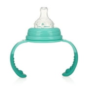Nuby Bottle-to-Cup Non-Drip Wide Neck Baby Bottle with Removable Handles, 8 fl oz, Blue