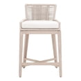 thumbnail image 1 of Pemberly Row Outdoor Rope and Teak Counter Stool 20.75"W in White, 1 of 9