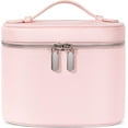 thumbnail image 1 of Bolsa de maquillaje de viaje con compartimentos y asa, bolsa de aseo portátil para mujer, Rosa (7.6 x 5.5 x 6 pulgadas), M(7.6*5.5*6 in), Moderno, 1 of 3