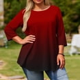 thumbnail image 2 of FDGIU ‌‌‌Women's Plus Size Long Sleeve Shirts - Casual Loose Fit Flare Swing Tunic Tops with Ruffle Hem for Spring, 2 of 5