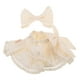 thumbnail image 5 of Vestido de peluche para muñecas, falda de peluche con ribete dorado y lazo para fiestas de cumpleaños, día del niño y reuniones familiares, 5 of 7