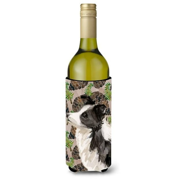 Border Collie Pine Cones Wine Bottle Beverge Insulator Hugger