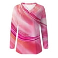 thumbnail image 5 of Craaazy Oversized Tshirts For Women Long Sleeve Blouse V-Neck Casual Pullover Tops Trendy Color Block Sweatshirt Tie Dye Shirts Gifts For Women, 5 of 5