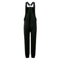 thumbnail image 5 of Women's Overalls Winter Warm Sherpa Lined Jumpsuit Cozy Loose Fit Fleece Overalls with Adjustable Straps Pockets Soft Fuzzy Black 2XL, 5 of 5