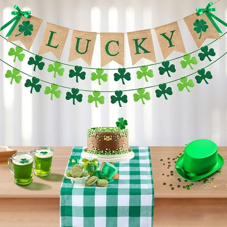 Package includes: there are 1 piece of St. Patrick's Day burlap banner ...
