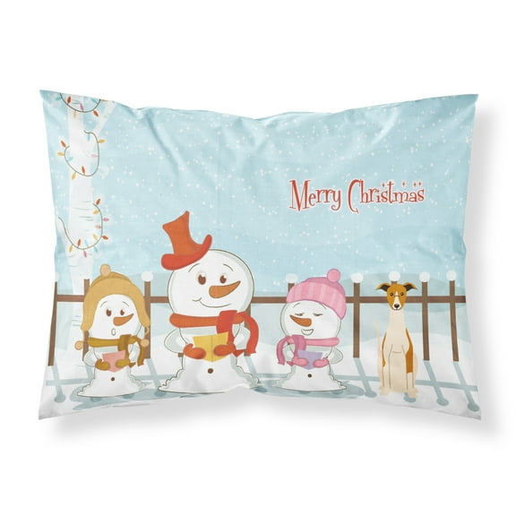 Merry Christmas Carolers Whippet Fabric Standard Pillowcase