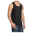 thumbnail image 4 of Mens Solid Cotton Tank Top Sleeveless Tee Shirt for Sports, Gym, Fitness, Beach Jet Black 2X-Large, 4 of 5
