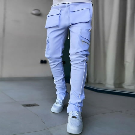 

Jeborah Men S Multi-Pocket Reflective Straight-Leg Sports Casual Overalls