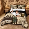 thumbnail image 3 of meiyoeat Retro Woodland Deer Queen Comforter Set For Adults,Rustic Mountain Bear Pine Comforter Sets Queen For Men,Black Reversible,3pcs, 3 of 7