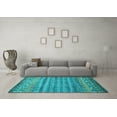 thumbnail image 3 of Ahgly Company Indoor Square Abstract Turquoise Blue Contemporary Area Rugs, 7' Square, 3 of 4