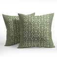thumbnail image 2 of Green Antique Pillow Covers 20x20 Inch Vintage Floral Block Print Decorative Throw Pillows Set of 2 Retro Turkish Pillowcases for Couch Indoor Outdoor Home Decor, 2 of 6