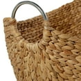 thumbnail image 5 of DecMode 14", 16", 19", 21"W Brown Seagrass Handmade Woven Curved Storage Basket with Silver Metal Handles, 4-Pieces, 5 of 13