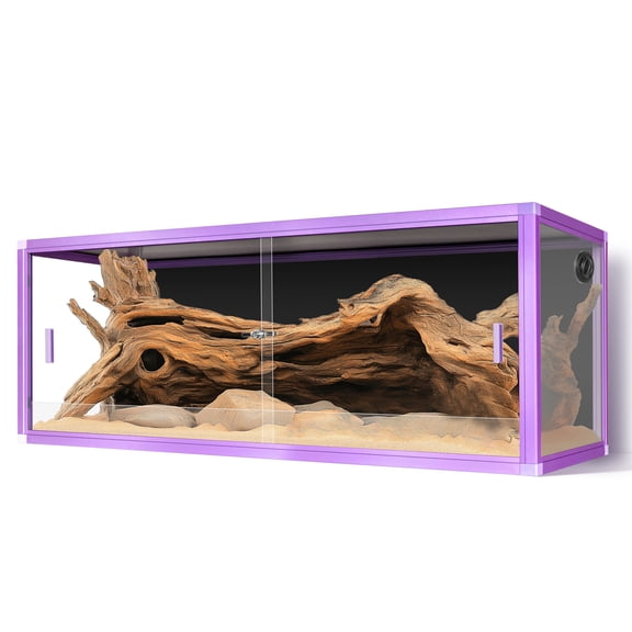 64 Gallon Reptile Terrarium, 48 x 18 x 18 in  Light Weight Reptile Enclosure, Colored Reptiles Tank with Tempered Glass Door