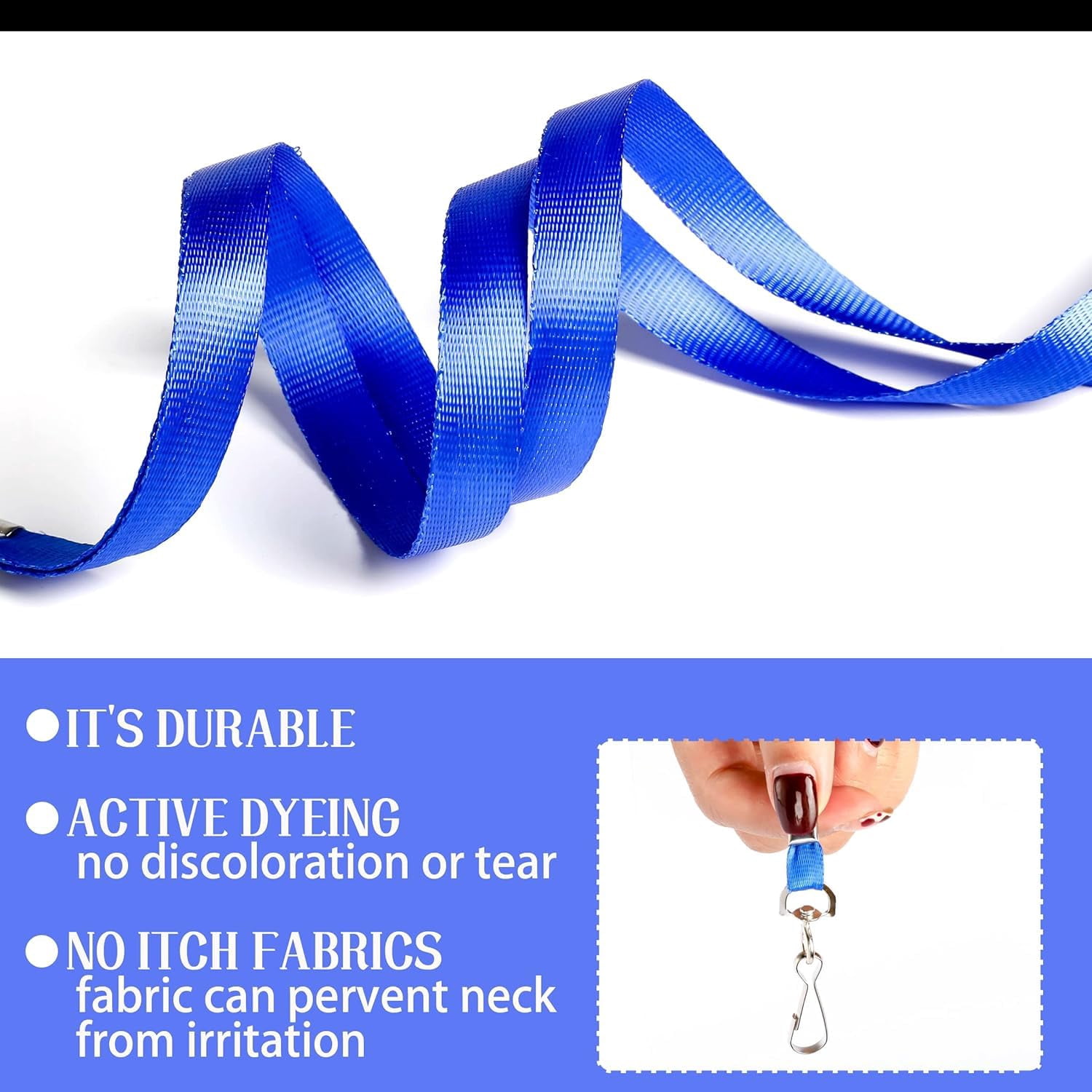 Lanyards For Id Badges Safety Badge Lanyard 36" With Swivel Hook (blue100 Pack)