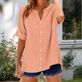 thumbnail image 5 of hotojiny Button down Shirts for Women Short Sleeve Summer Tops V Neck Henley Shirt Work Blouses Business Casual Outfits S-2XL, 5 of 5