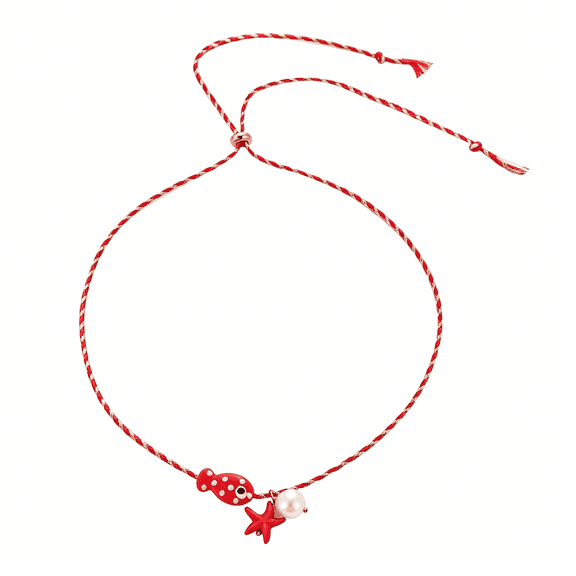 DESIGNICE Starfish Fish Necklace Boho Beachy Hawaiian Colorful Summer Beach Coastal Choker Necklace for Women Men