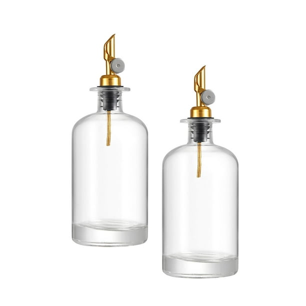 Botella de aceite de vidrio, dispensador de aceite de oliva, utensilio de cocina, soporte para salsas. oro 500ml