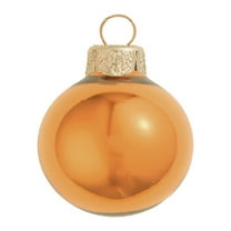 Whitehurst Large Pearl Finish Glass Christmas Ball Ornaments - 6" (150mm) - Burnt Orange -2ct