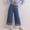 Dark Blue, variant on Cagogo Women's Wide Leg High Waisted Denim Jeans Casual Cuffed Ankle Pants Loafing Trousers For Party Going Out Travel Daily Wear Summer Clothes, Dark Blue S