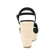 thumbnail image 2 of BLISSFUL STEP Women's Crisscross Fringe Strap Platform Espadrilles Wedge Heel Sandals Black 7, 2 of 7