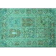 thumbnail image 1 of Ahgly Company Indoor Rectangle Persian Turquoise Blue Traditional Area Rugs, 8' x 12', 1 of 4