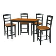 thumbnail image 3 of International Concepts 5-Piece Solid Wood Counter Height Dining Set with Rectangle Table and 4 Emily Ladder Back Stools - Black/Cherry, 3 of 3